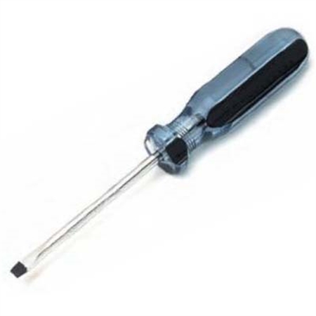 PERFORMANCE TOOL Slotted Screwdriver, 3/16" Tip, with 6" Shaft, Clear Handle W30987